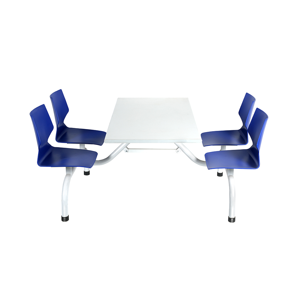 Highly Recommended School Furnitures 4-Seater Modern Metal Dining Table Set for School Canteen
