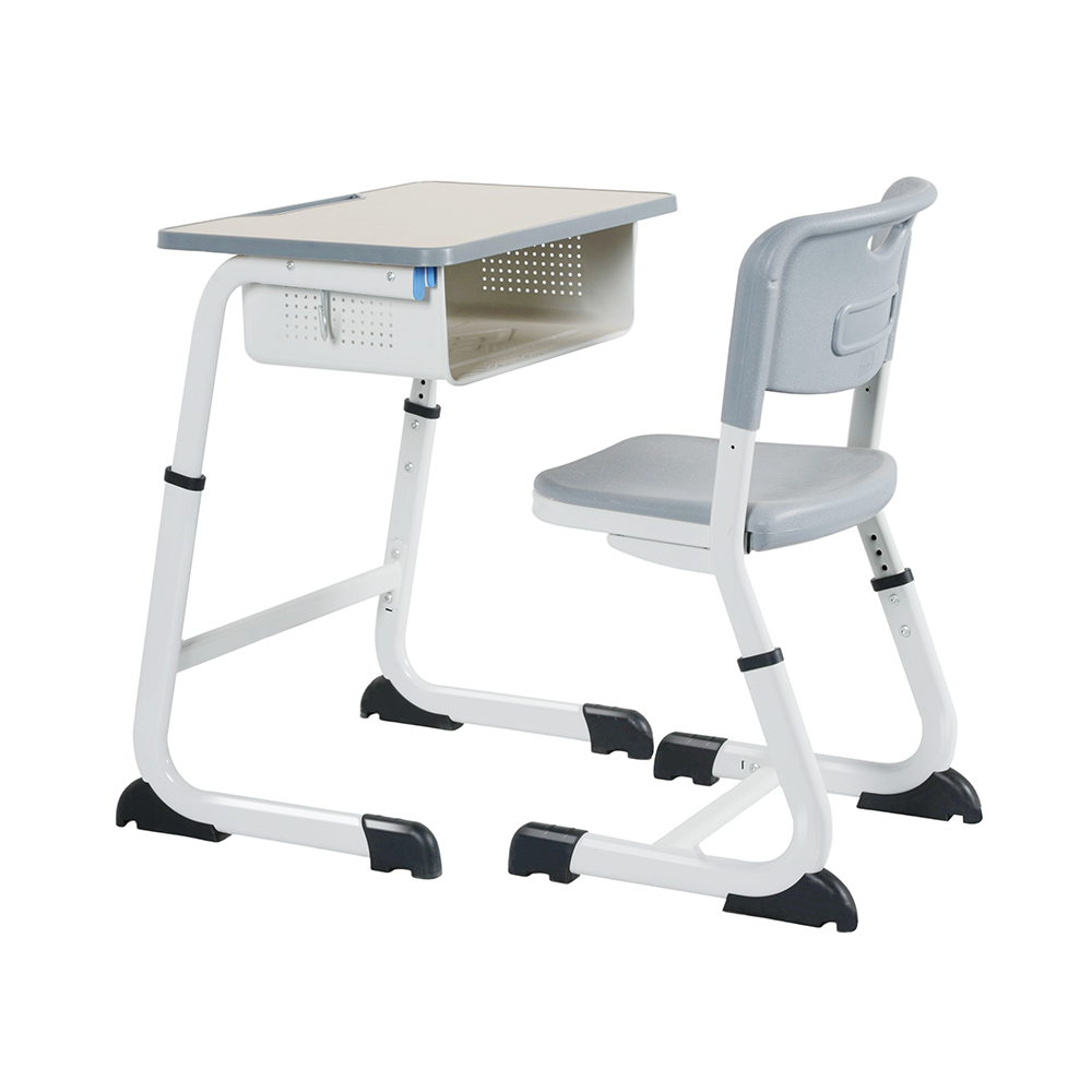 Modern School Desks And Chair Adjustable Lightweight  School Furniture Student Desk and Chairs with  Reinforced Tube Frame