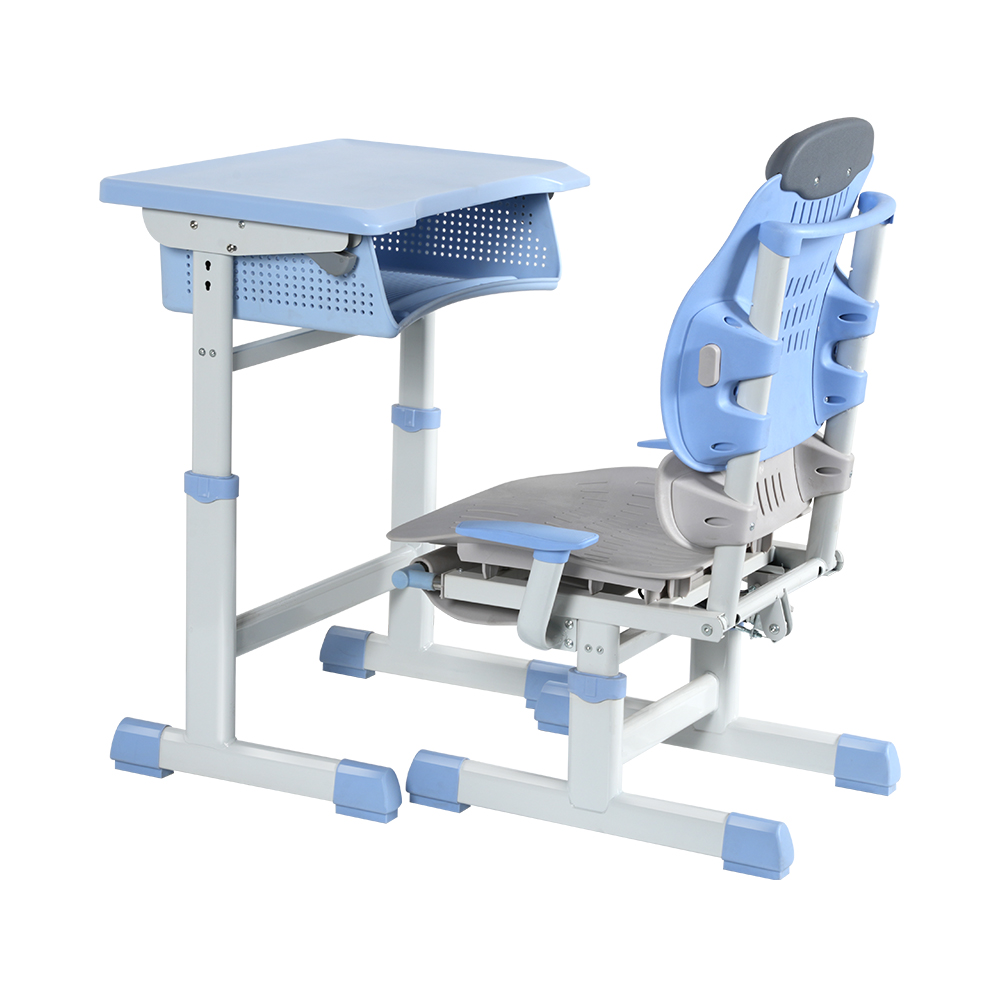 Hand-crank Adjustable  Lunch Break Desks and Chairs with Telescopic Headrests