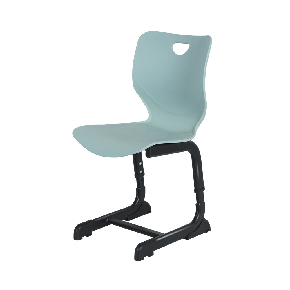 Ergonomic Aqua-Blue Student Chair with Sturdy Black Base