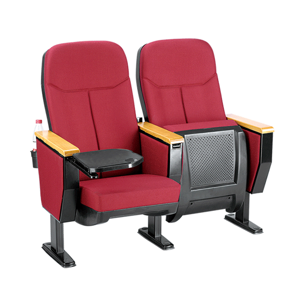 Red Velvet Wooden Arms Luxury Soft Seat