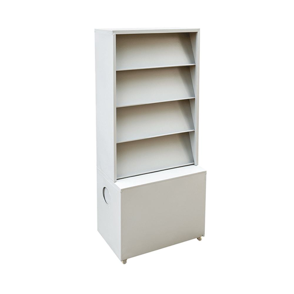 Wheeled Base Modern Vertical Storage Bookshelf