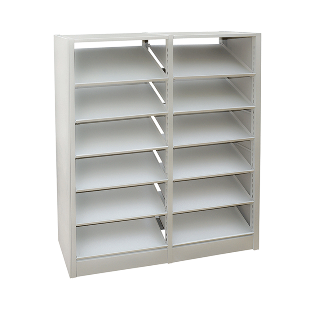 Sleek Modern White Multi-Tier Library Bookshelf