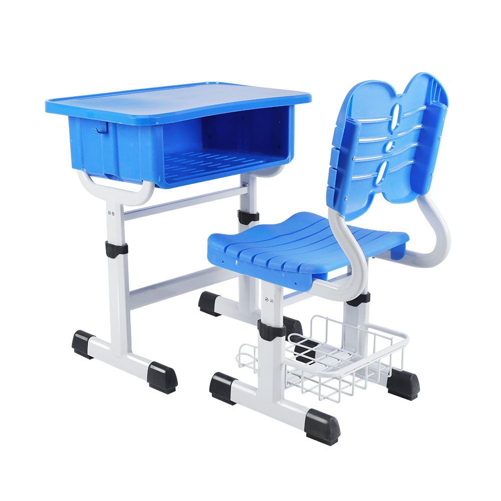 ‌Height-Adjustable Diamond-Frame Chair & Multi-Tier Workspace School Furniture Student Desk and Chair