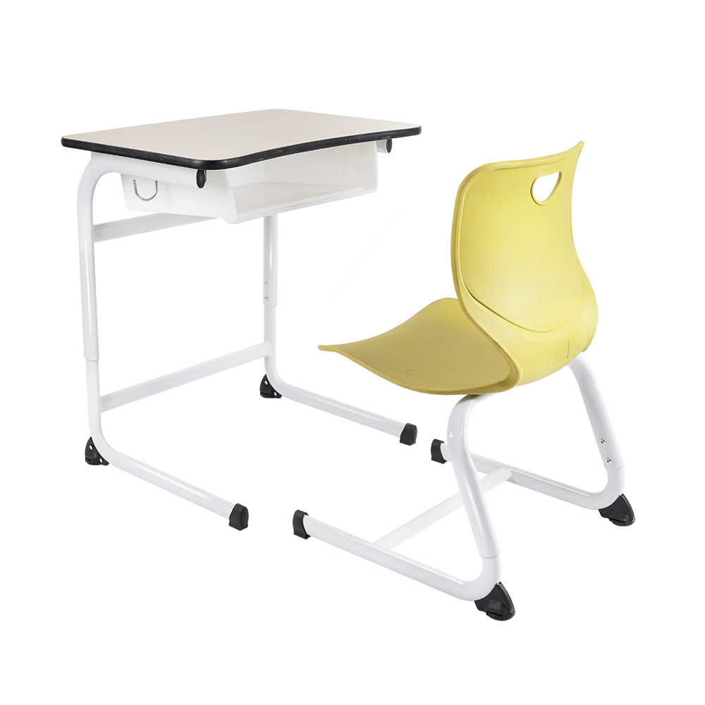‌Modern School Desks Fluid-Form Elliptical-Tube Steel Frame and Integrated Seat-Desk Interface Chairs