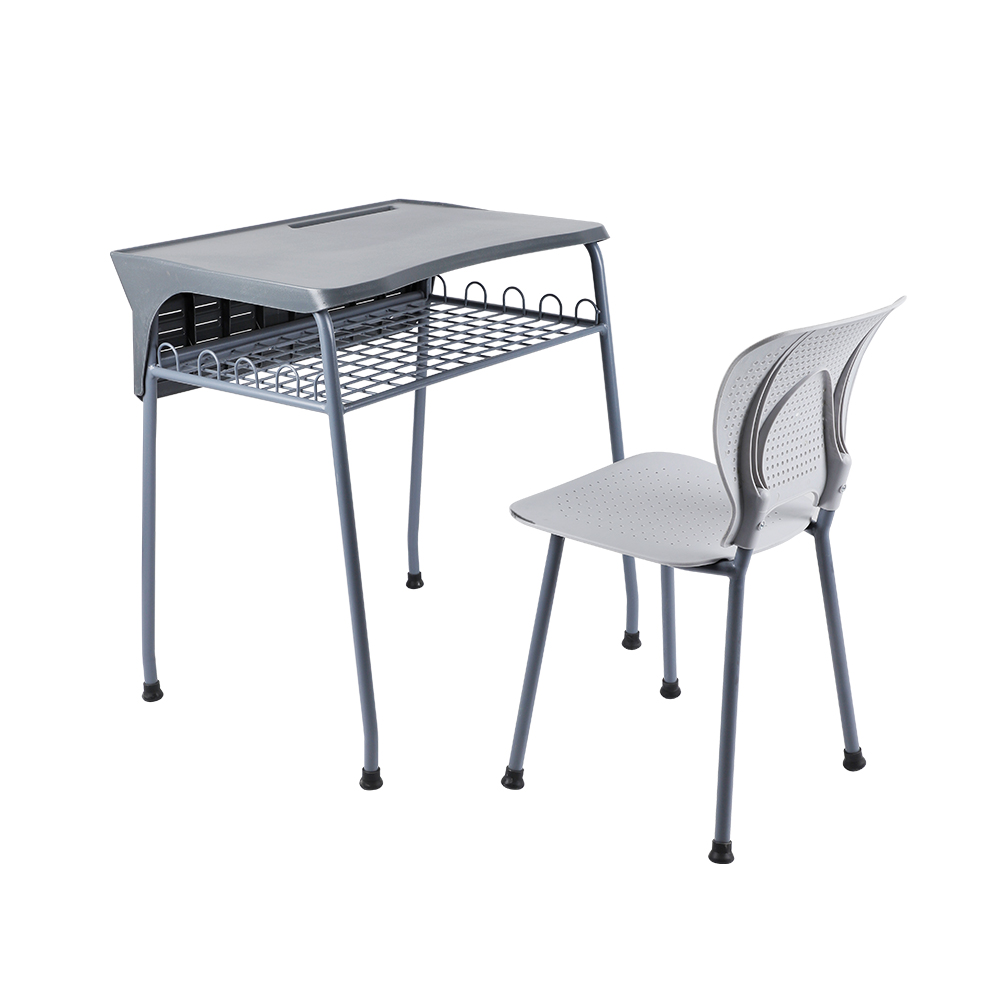 Highly recommended School Desk with Curved Frame & Storage Shelf Matched Reinforced Tube Frame